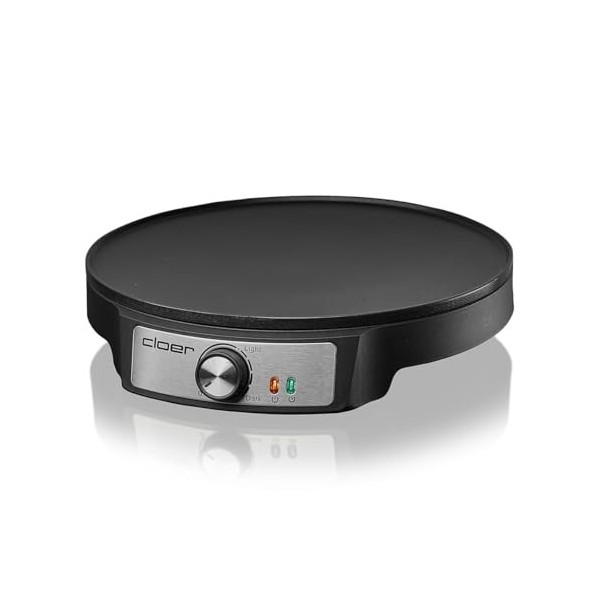 Cloer 6620 Crêpière, pour crêpes sucrées ou salées dun diamètre de 29 cm, 1200 W, revêtement antiadhésif, avec épandeur de p
