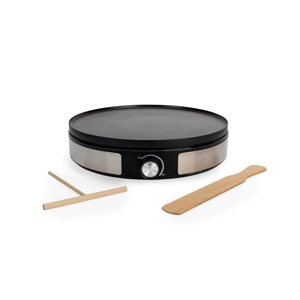 Petra 2 en 1 Crêpière – Machine à crêpes, faites 1 grande crêpe ou 7 mini crêpes, assiette réversible de 33 cm, antiadhésive,