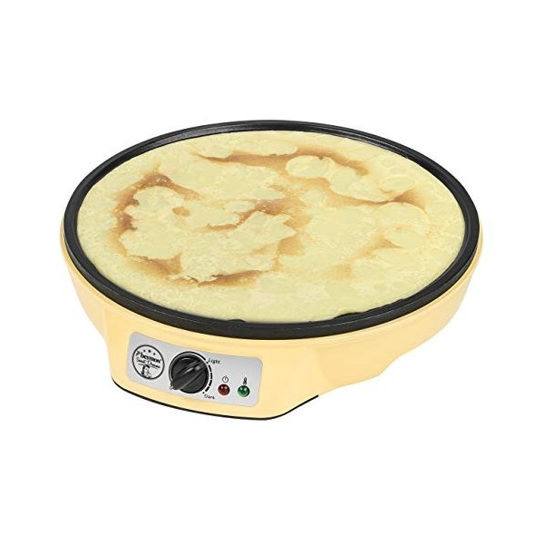 Bestron crêpière electrique, machine a Crepe pour crêpes de Ø 30 cm, y compris distributeur de pâte & spatule à crêpes, avec 