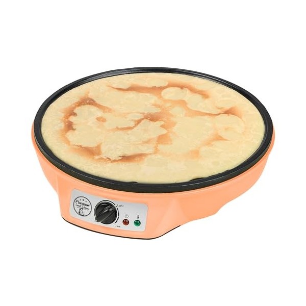 Bestron crêpière electrique, machine a Crepe pour crêpes de Ø 30 cm, y compris distributeur de pâte & spatule à crêpes, avec 