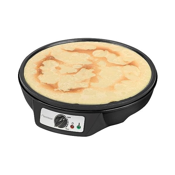 Bestron crêpière electrique, machine a Crepe pour crêpes de Ø 30 cm, y compris distributeur de pâte & spatule à crêpes, avec
