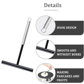 Répartiteur de Pâte, Répartiteur de pâte à crêpes, Avec un long manche en acier inoxydable de 20 cm, Pour Appliquer la Pâte à