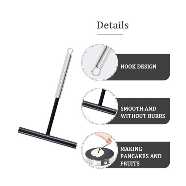 Répartiteur de Pâte, Répartiteur de pâte à crêpes, Avec un long manche en acier inoxydable de 20 cm, Pour Appliquer la Pâte à