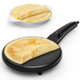 Crepiere Electrique, Crepiere Electrique antiadhésif, machine à roti portable 800W pour la maison, poignée cool-touch avec bo
