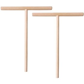 Teemando® Lot de 2 distributeurs à crêpes en bois de hêtre 22 cm - Étaler la pâte - Pour crêpes et jambons palais