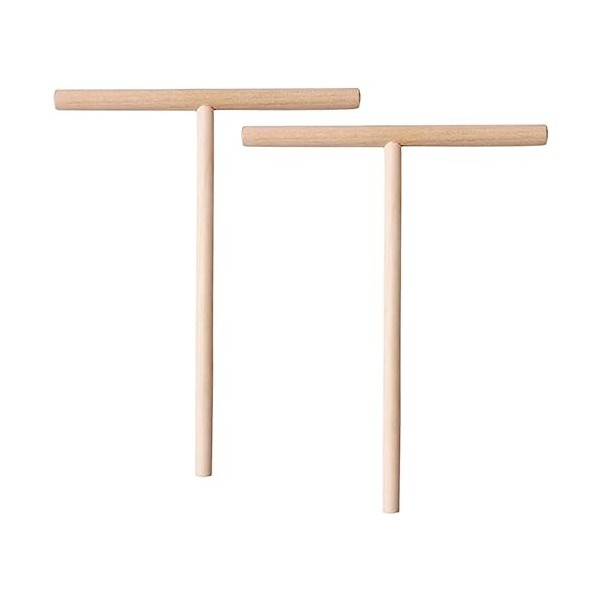 Teemando® Lot de 2 distributeurs à crêpes en bois de hêtre 22 cm - Étaler la pâte - Pour crêpes et jambons palais
