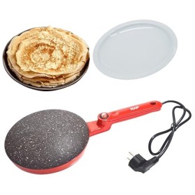 Crepiere Electrique, 600 Watts avec Interrupteur Marche/arrêt séparé Conception à poignée étendue pour Crêpes Très Fines, Rev