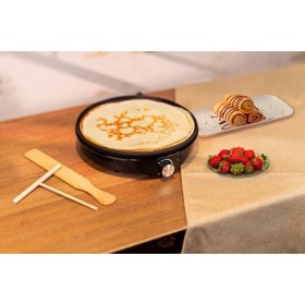 Marco Paul Crêpière électrique | Surface de cuisson extra large | Antiadhésif, facile à nettoyer | Comprend des ustensiles | 