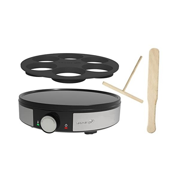 Crepiere électrique 1200W Fagor FG985 pour crêpes 30cm ou 5 mini-crêpes/pancake, revêtement anti adhésif inclus empiècement s