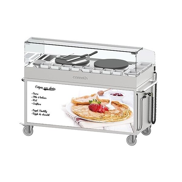 Casselin CCHCCD40E - Chariot à crêpières double 40 encastrée