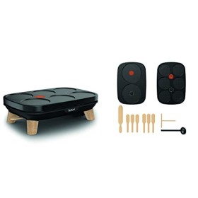 Tefal Crêpière électrique, 2 plaques amovibles antiadhésives, Température réglable, Crêpes, Pancakes, Louche, Répartiteur de 