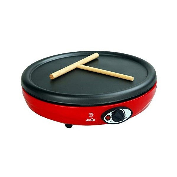 Masterchef Junior - Easy Party 2 en 1 Crêpière Électrique - 2 Plaques Interchangeables pour Crêpes et Mini Crêpes - Puissance