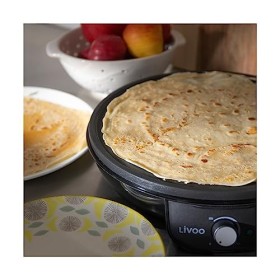 Livoo DOP196 Crêpière Électrique ⌀30 cm | Appareil à Crêpes Anti-adhésif | 1000W