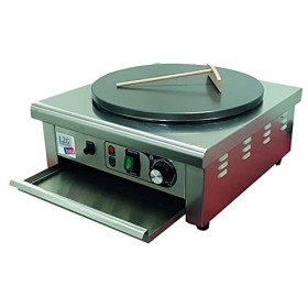 L2G - Crêpière Électrique - Châssis Inox + Plaque de Cuisson Fonte Ø400 mm - Machine à Crêpes Professionnelle avec Thermostat