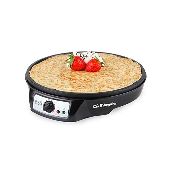 Orbegozo Cm 2360 - Crêpière électrique, surface antiadhésive de 30 cm de diamètre, température réglable, 1000 W