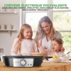 Nutrichef Crêpière et Grille Electrique de 1200 Watts | Plaque de Cuisson Chauffante Antiadhésive 30 cm | Contrôle de Tempéra