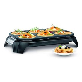 Tefal Crêpière électrique, 6 empreintes, Revêtement antiadhésif, Fonction Thermospot, Rangement des accessoires sous l’appare
