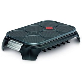 Tefal Crêpière électrique, 6 empreintes, Revêtement antiadhésif, Fonction Thermospot, Rangement des accessoires sous l’appare
