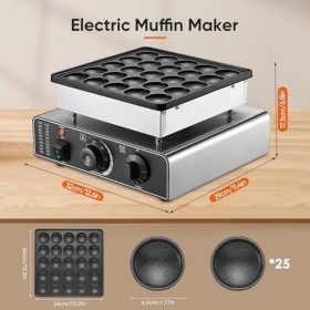 LIVOSA Machine à muffins 25 pièces machine à crêpes multi-composants pour cuisine/restaurant/stand de nourriture/dépanneur