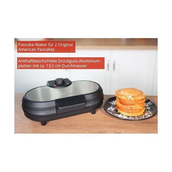 Appareil à crêpes double Unold 48165 noir, acier inoxydable