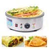 Crêpière électrique ronde 2800 W, dispositif professionnel Crêpière, 45cm, Température ajustable, pour Crêpes sucrées, galett