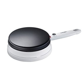Cloer 677 Crêpière pour crêpes ultra-fines, 700 W, Plaques de cuisson 18.5 cm Ø, Blanc