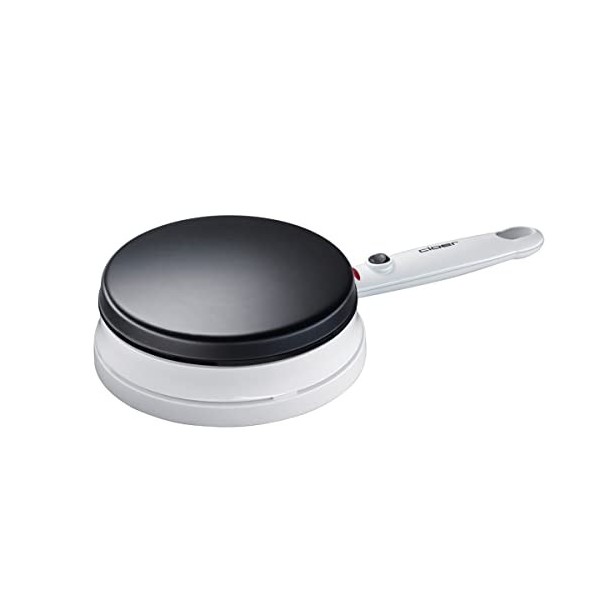 Cloer 677 Crêpière pour crêpes ultra-fines, 700 W, Plaques de cuisson 18.5 cm Ø, Blanc