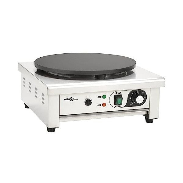 vidaXL Crêpière Électrique avec Bac Récupération Anti-adhérent 3000W Galette