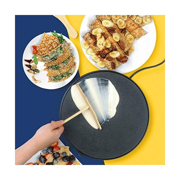 Giles & Posner EK2510GVDEEU7 Crêpière Électrique - Prise EU, Appareil a Crêpe et Galettes, 30 cm Diamètre, Plaque Antiadhésiv