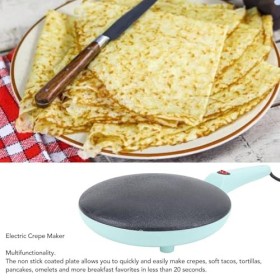 Crêpière Instantanée, Crêpière électrique de 8 Pouces, Contrôle Automatique de la Température, Plaque de Trempage Antiadhésiv