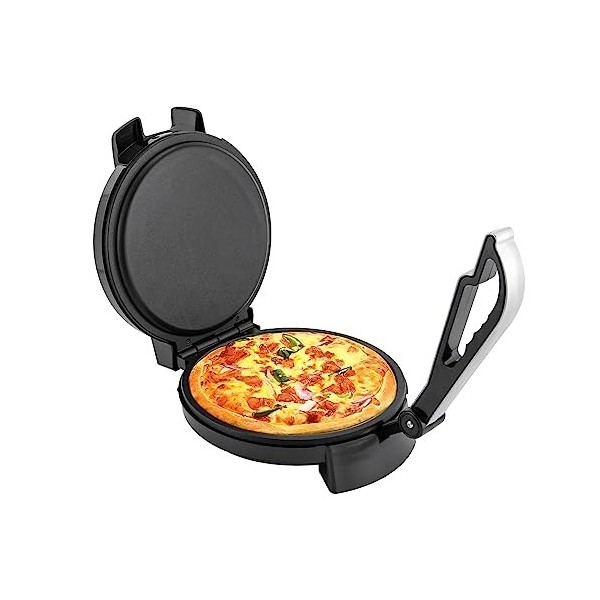 Donened Roti Maker - Chauffage électrique double face en acier inoxydable - 1200 W - Presse-farine de maïs - Revêtement antia