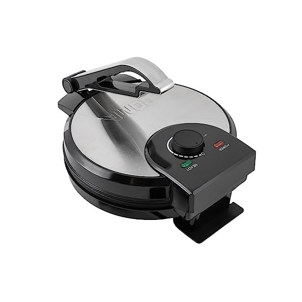 Donened Roti Maker - Chauffage électrique double face en acier inoxydable - 1200 W - Presse-farine de maïs - Revêtement antia