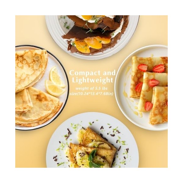 biniliubi CrêPièRe éLectrique Appareil à CrêPes SucréEs Galettes SaléEs Crepe Party RevêTement AntiadhéSif CrêPes Blinis Panc