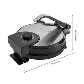 Machine électrique Chapati Roti Maker - 1200 W - Ronde - Noir et argenté - Température réglable de 200 à 260 °C - Pour maison