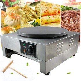czyuRachel Crêpière, 3000w Φ400mm Crêpière Plaque À Crêpes Cuivre-Électrique Chauffante Crêpière Acier Inoxydable Crêpière Av