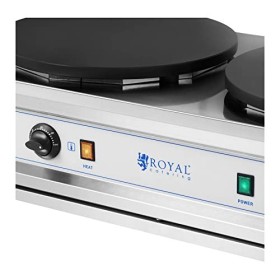 Royal Catering RC-CMD01 Crêpière Électrique Double Pro Machine À Crêpes Plaque En Fonte 40 cm 2 x Ø400 mm, 2 x 3,000 W, 0-30