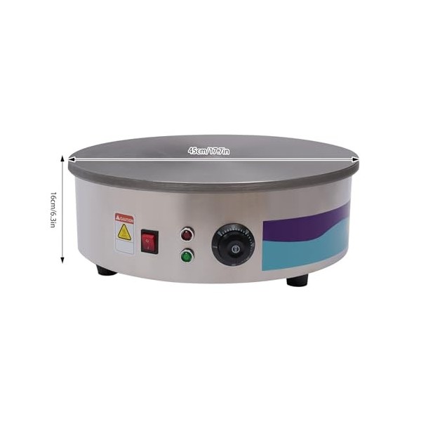 2800w 45cm commercial professionnel en acier inoxydable crepes plaque Crêpes Maker Crêpes Party Plaque de Cuisson Antiadhésiv