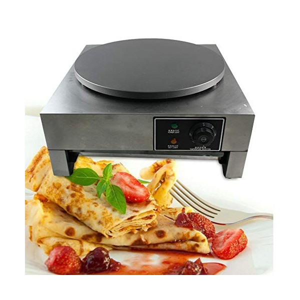 Machine à Crêpière Appareil a Crepe 3000W Commerciale 40CM Crêpière Electrique en Ronde Multi Usage Crêpes Pancakes Omelettes