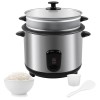 kisidus Cuiseur à riz 1,8L Rice Cooker Électrique Vapeur avec Couvercle en Verre Bol Antiadhésif Amovible - Argent
