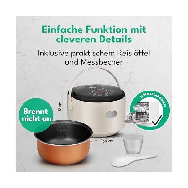 LEBENLANG Cuiseur à riz blanc