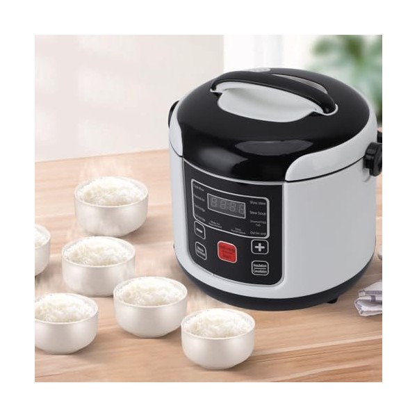 Mini Cuiseur à Riz, 12 V pour Voiture, 2 L, Portable, Anti-adhésif, Petit Cuiseur à Riz de Voyage avec Panier à Vapeur, Fonct