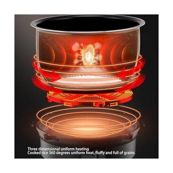 Mini Cuiseur à Riz, 12 V pour Voiture, 2 L, Portable, Anti-adhésif, Petit Cuiseur à Riz de Voyage avec Panier à Vapeur, Fonct
