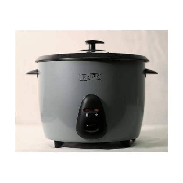 KRITE Rice Cooker [Large Capacity] Stainless Steel 1.5L, 8 portions, spoon & pod included, Auto Shut-Off & Keep Warm, Also i