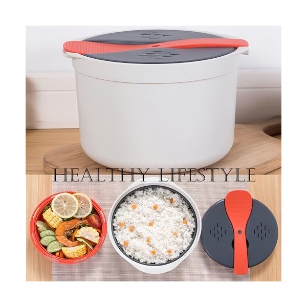 Molucki Lot de 5 cuiseurs à riz antiadhésifs de qualité alimentaire avec panier vapeur amovible - Convient à tous les fours à