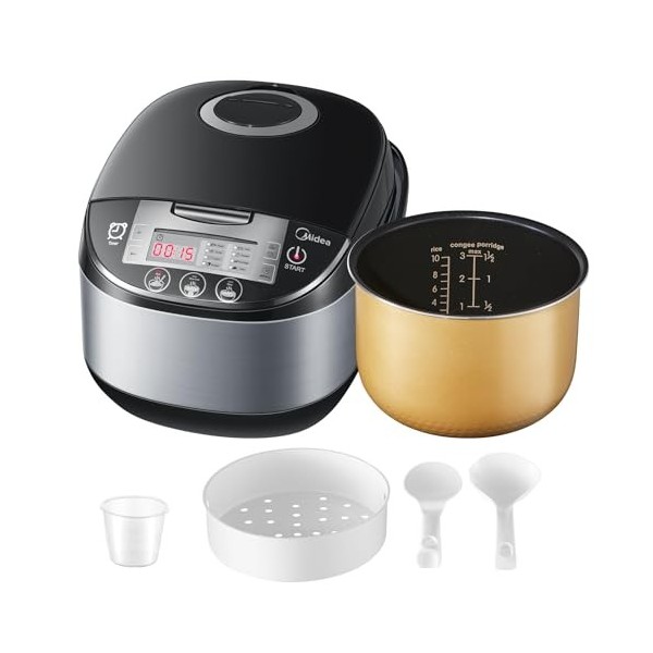 Midea Multicuiseur avec 11 Programmes, Cuiseur de Riz 5L pour 10 Personnes, Cuisson Lente, Vapeur, Pot Intérieur Haut de Gamm