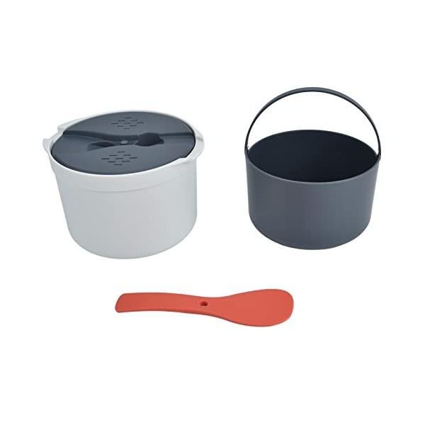 Cuiseur à Riz à Micro-ondes 2L avec Cuillère détanchéité, Matériau PP de qualité Alimentaire, Couvercle, Passoire et Marmite