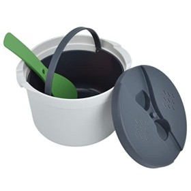 Cuiseur à Riz Micro-ondes 2L, Pot à Vapeur de qualité Alimentaire, Ustensiles de Cuisine pour la Maison GREEN 