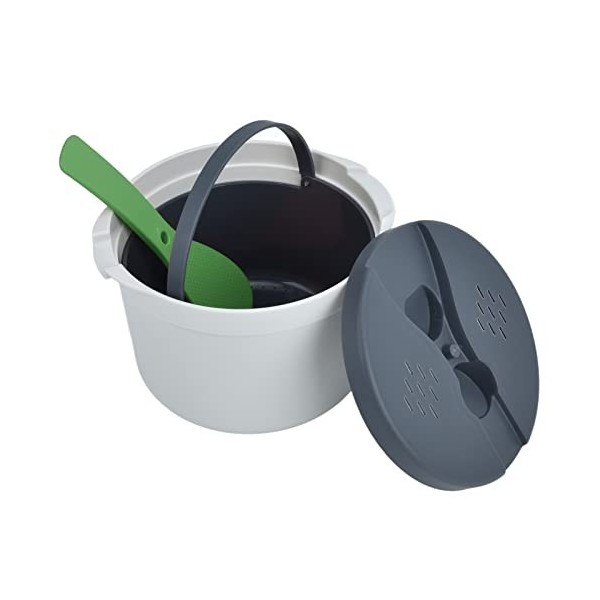 Cuiseur à Riz Micro-ondes 2L, Pot à Vapeur de qualité Alimentaire, Ustensiles de Cuisine pour la Maison GREEN 