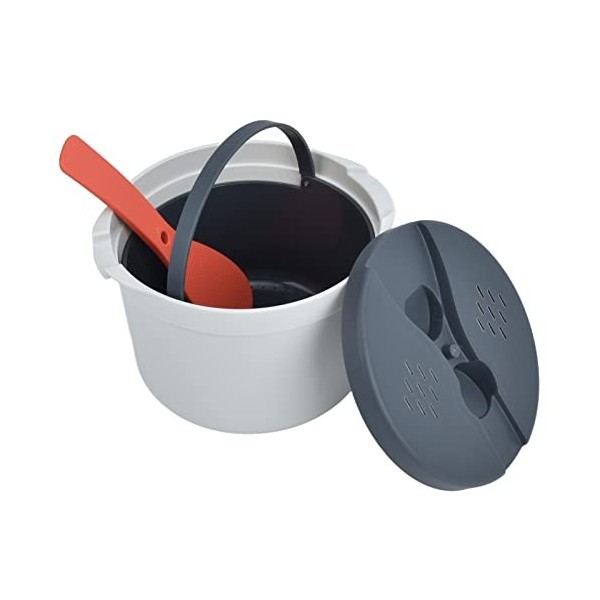 Cuiseur à Riz Micro-ondes 2L, Pot à Vapeur de qualité Alimentaire, Ustensiles de Cuisine pour la Maison GREEN 