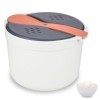RUCUDIM Cuiseur à riz pour micro-ondes 2 L Cuiseur vapeur pour micro-ondes Cuiseur à riz anti-adhésif Cuiseur à riz et pâtes 